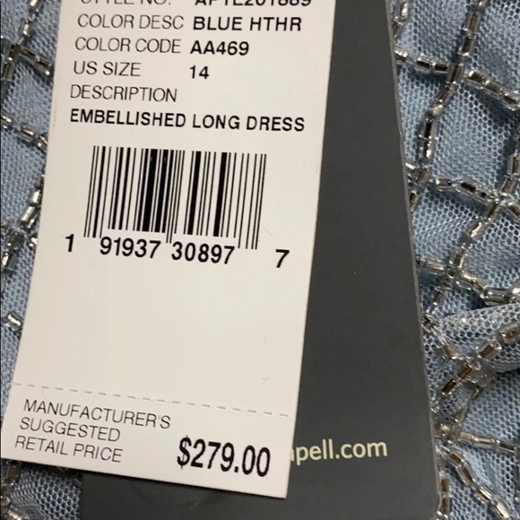 Adrianna Papell elbow length illusion sleeves beaded bodice gown - Picture 5 of 13